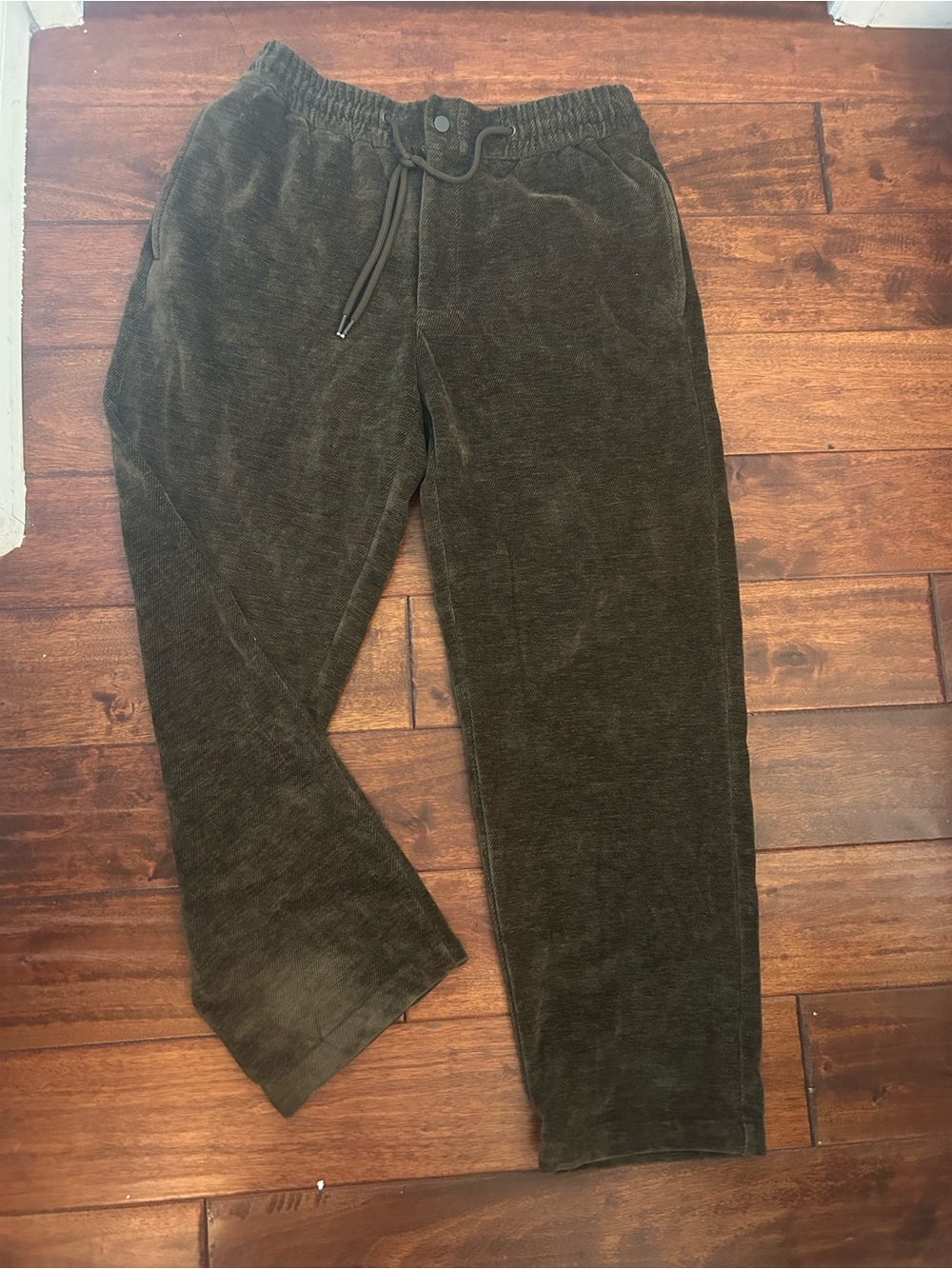 Corduroy Drawstring Pants - Brown